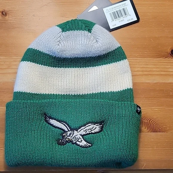 47 Brand Philadelphia Eagles Throwback Lined Winter Hat. NWT. - Picture 2 of 5